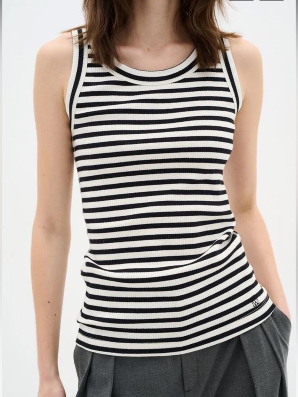 NWT🌟InWear Black & White Striped Ribbed Tank
